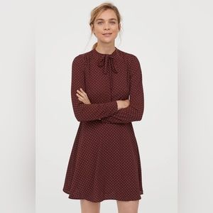 H&M Maroon Polka Dot Dress